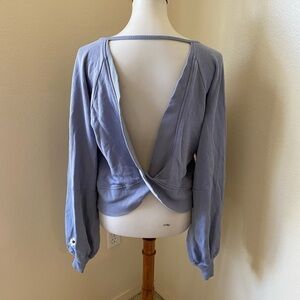 Winston White Women’s Sweatshirt Blue Size XS Open Twisted Back Pullover